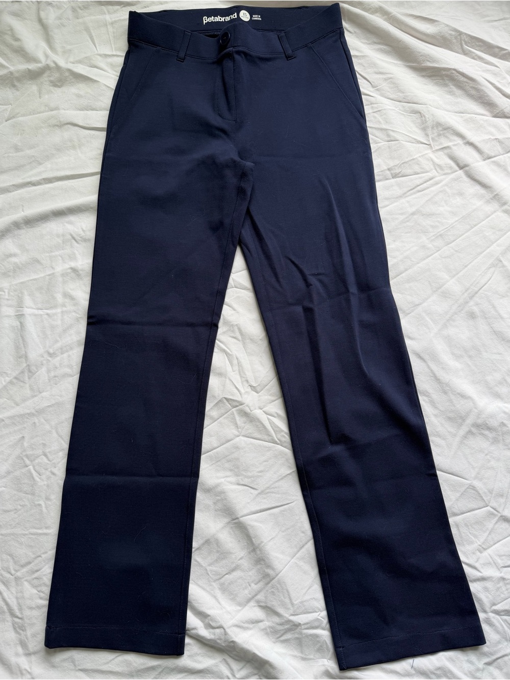 Betabrand Dress Pant Yoga Pant, Navy Size XS Petite